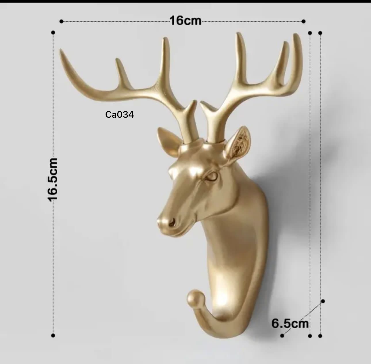 Perchero venado dorado 16.5cm* 16cm* 6.5cm